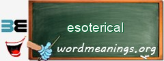 WordMeaning blackboard for esoterical